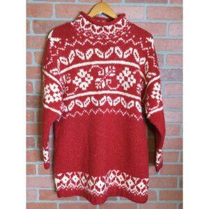 Vintage Express Tricot Women's Wool Knit Tunic Sweater Pullover Chunky size S